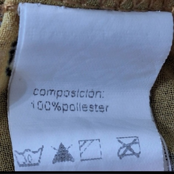 C&A Mustard Yellow Boho Floral Cottagecore Long Bell Sleeve Relaxed Fit Dress M - Picture 10 of 11